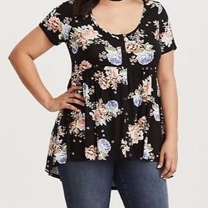 Torrid - Floral Button Tunic - Size 3
